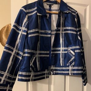 Light weight royal blue and white jacket